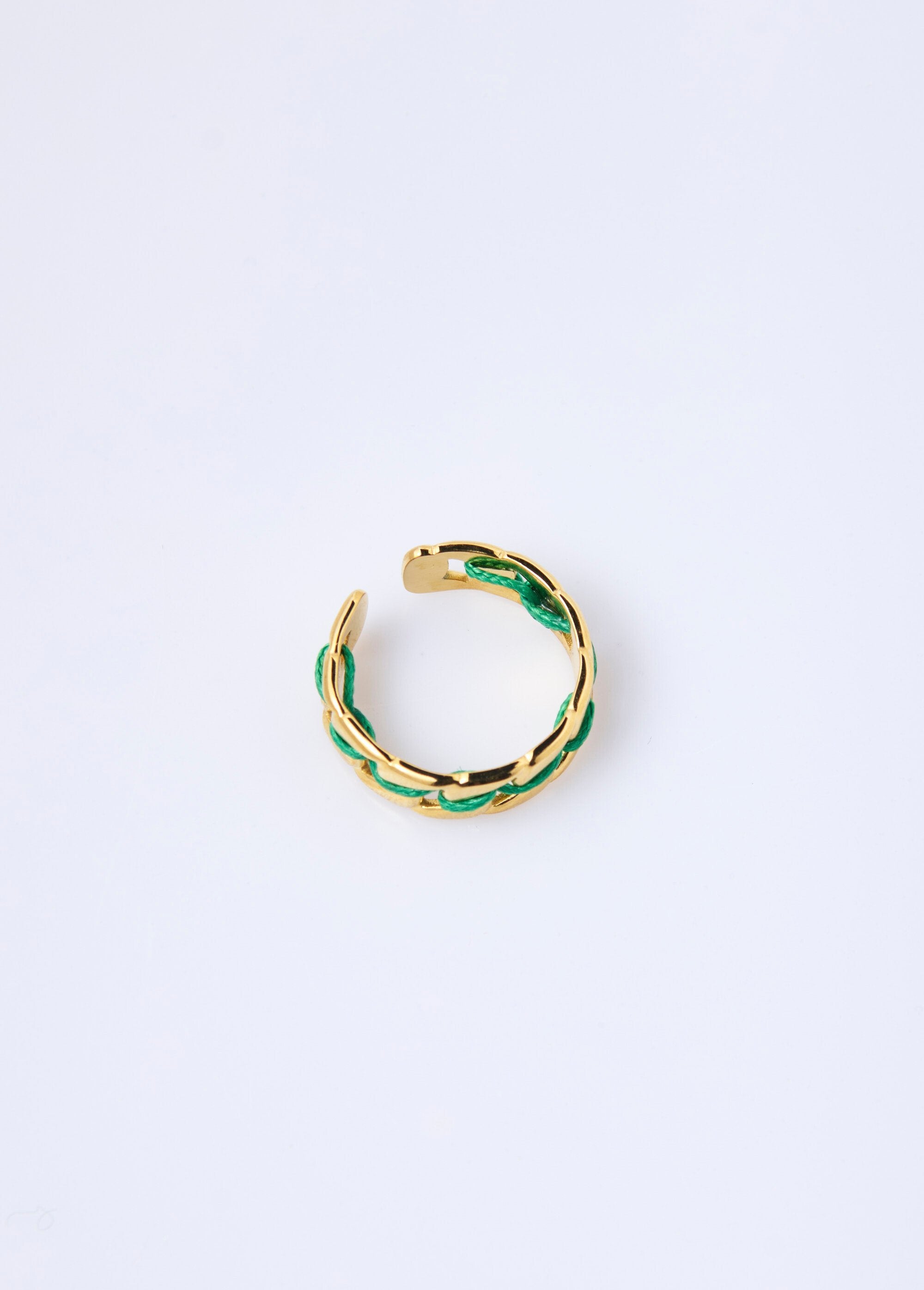 Stainless_steel_ring_with_colored_link_Gold_and_green_DE1_slim