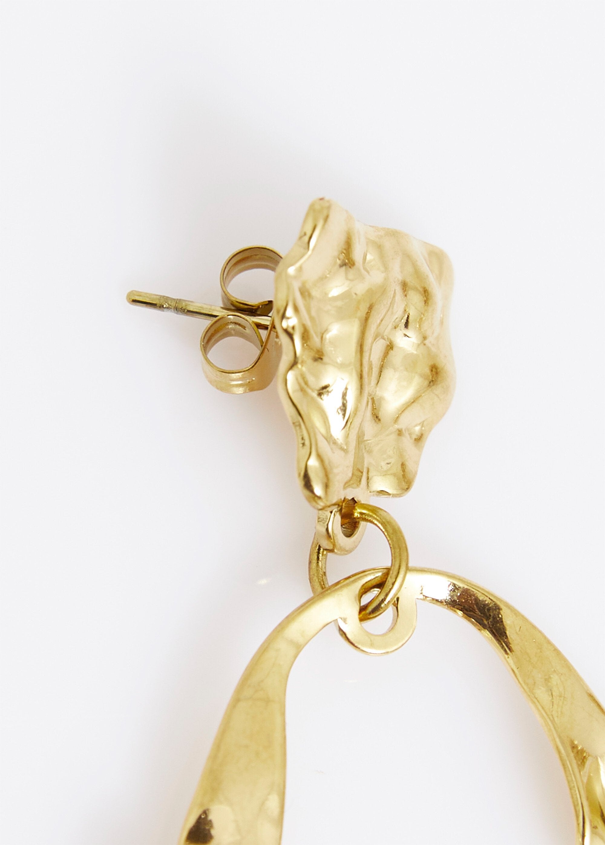 Crinkled_effect_earrings,_steel_Golden_DE1_slim