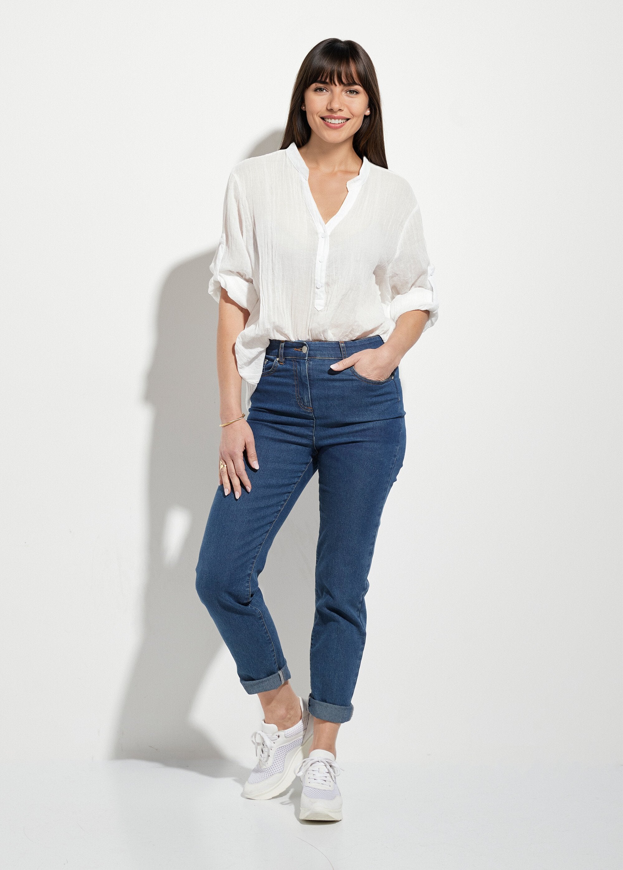 Loose-fitting_cotton_voile_Tunisian_collar_blouse_White_SF1_slim