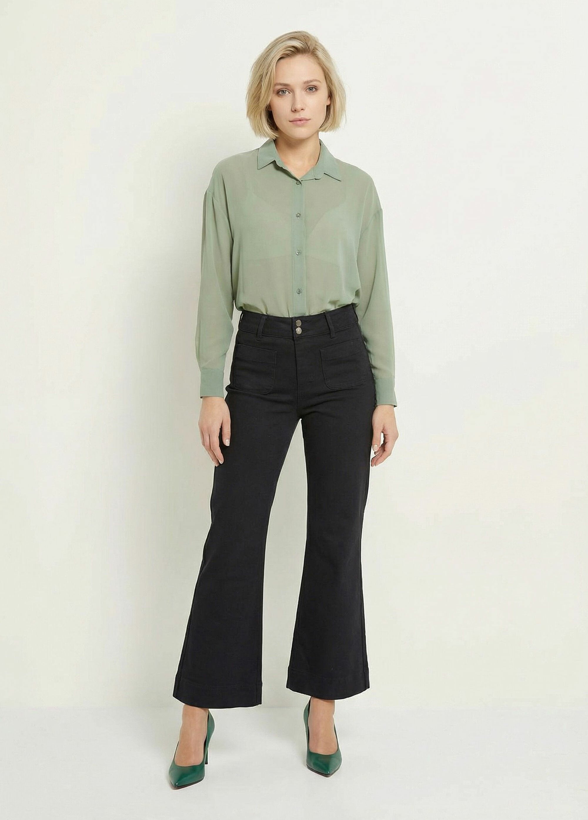 Flowy_voile_blouse_with_long_sleeves_Khaki_SF1_slim