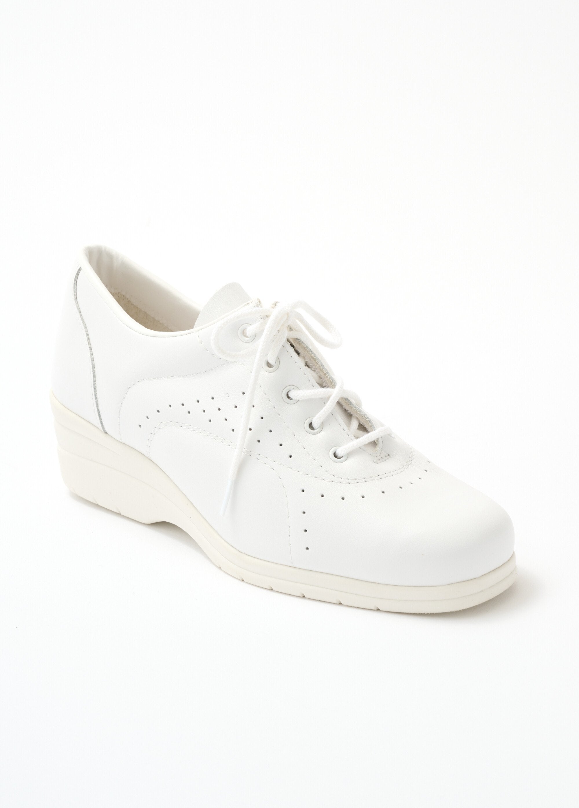 Relaxed leather comfort width derbies White Afibel