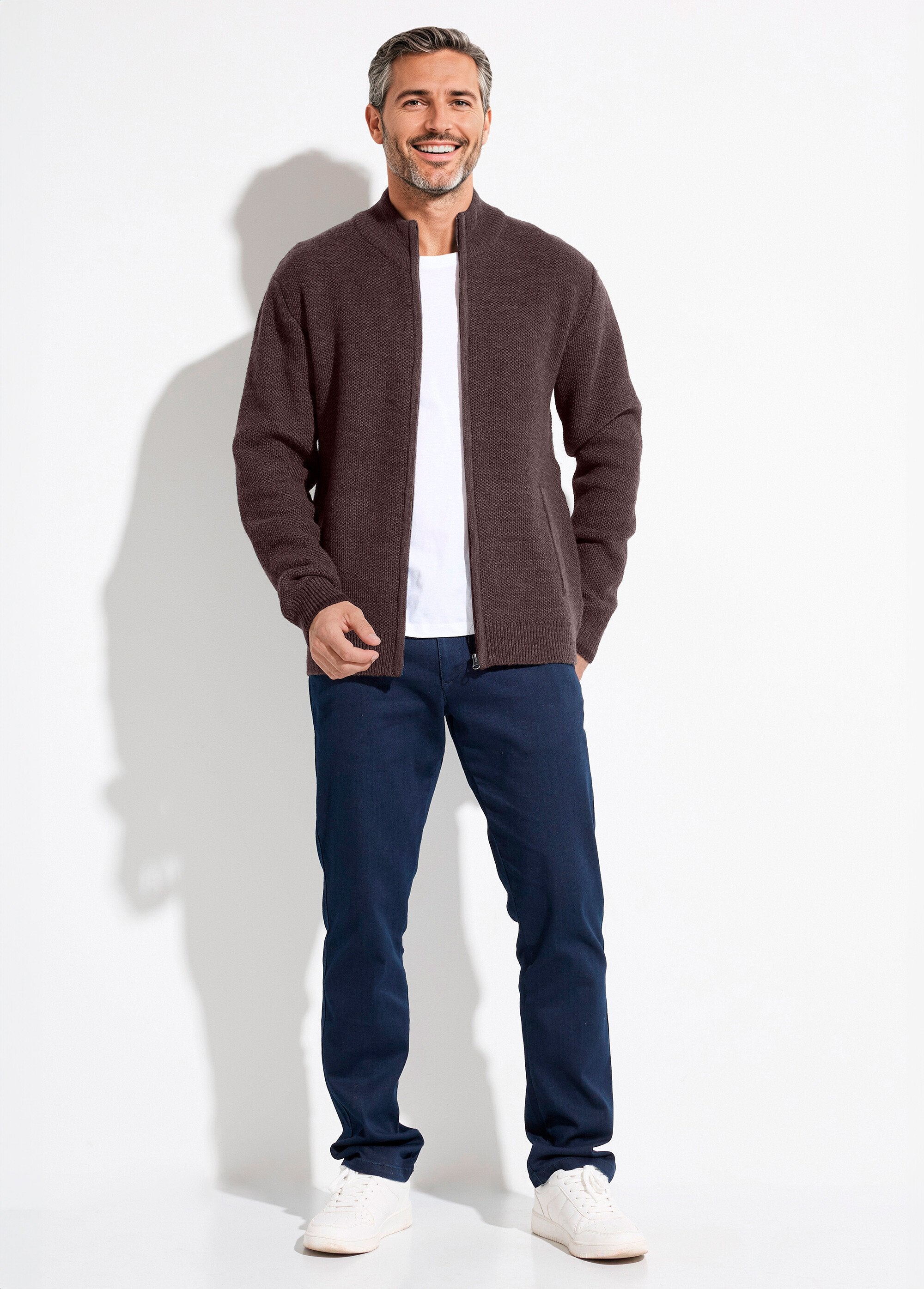 High-neck_zip-up_cardigan,_knit_with_wool_Brown_SF1_slim