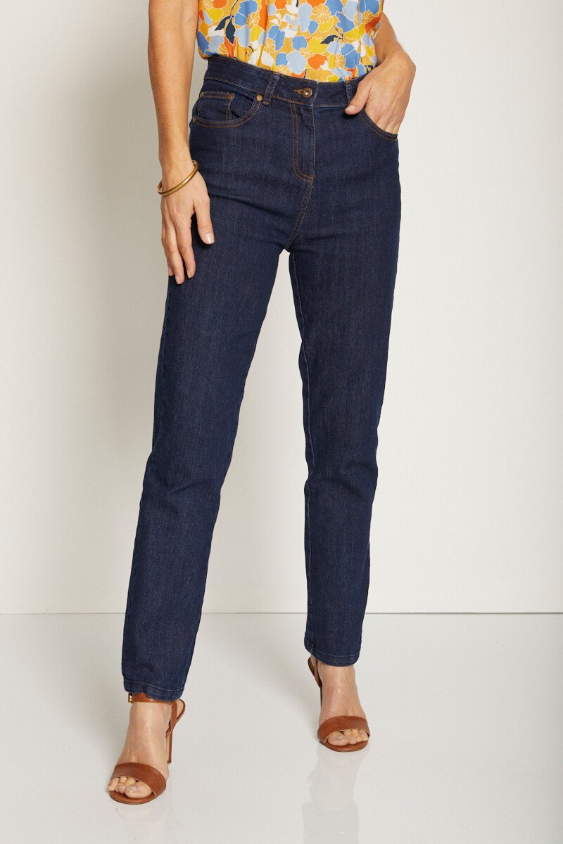 TEXTURED 5 POCKET STRETCH WOVEN JEANS