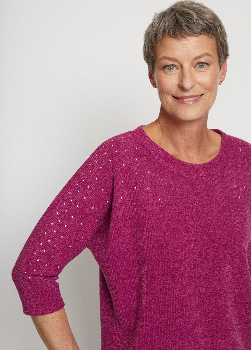 Volume_T_sweater_with_3/4_kimono_sleeves_Fuchsia_DE1_slim