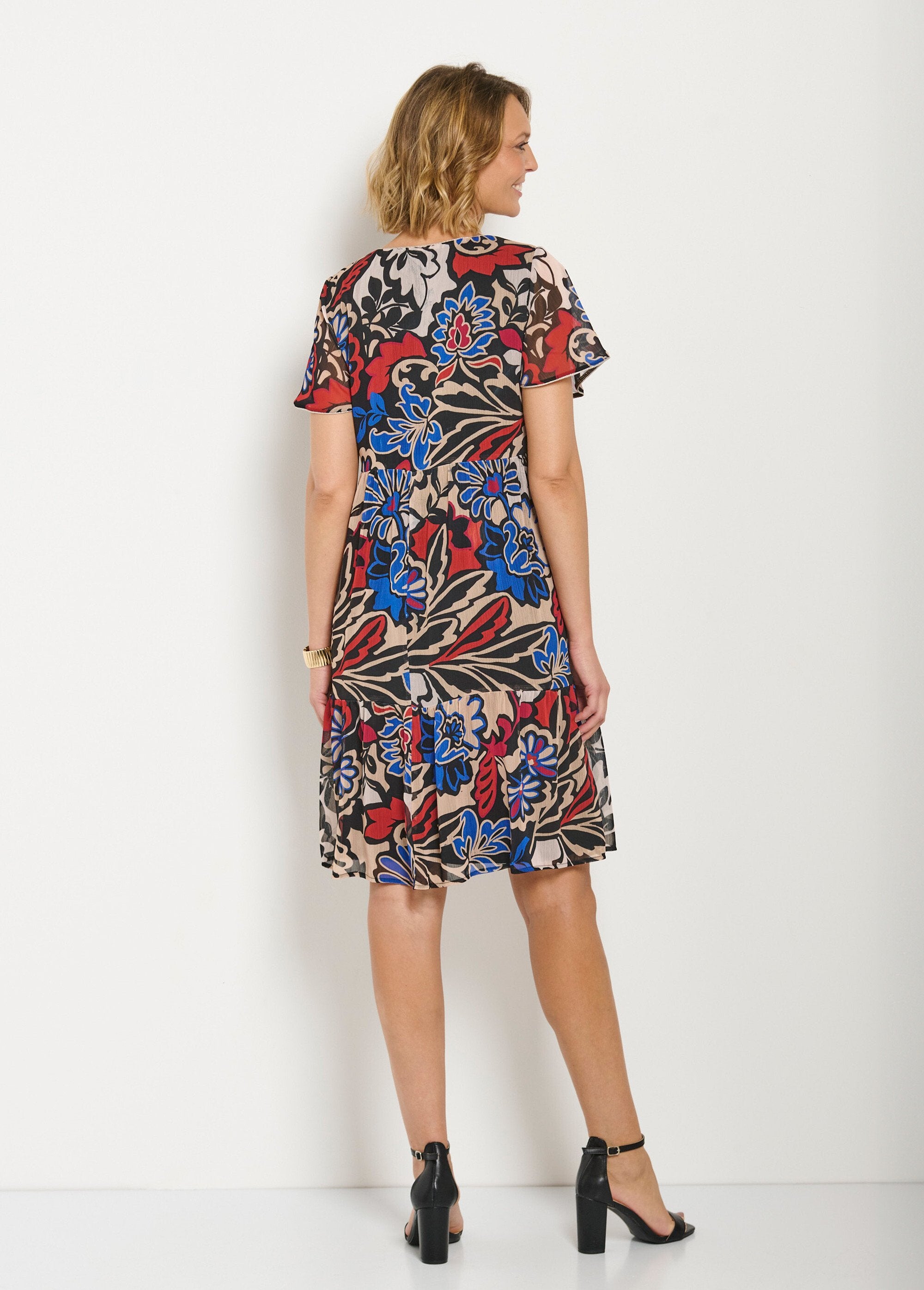 Short_flared_dress_with_ruffled_printed_voile_Black_and_ecru_DO1_slim