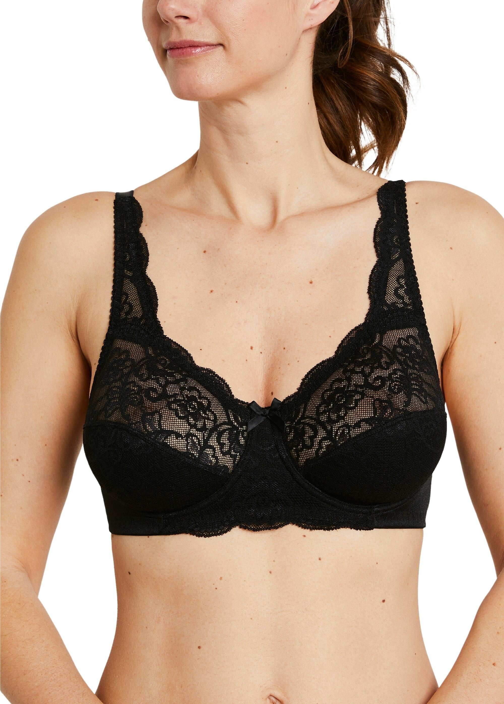 Underwired lace bra Black Afibel