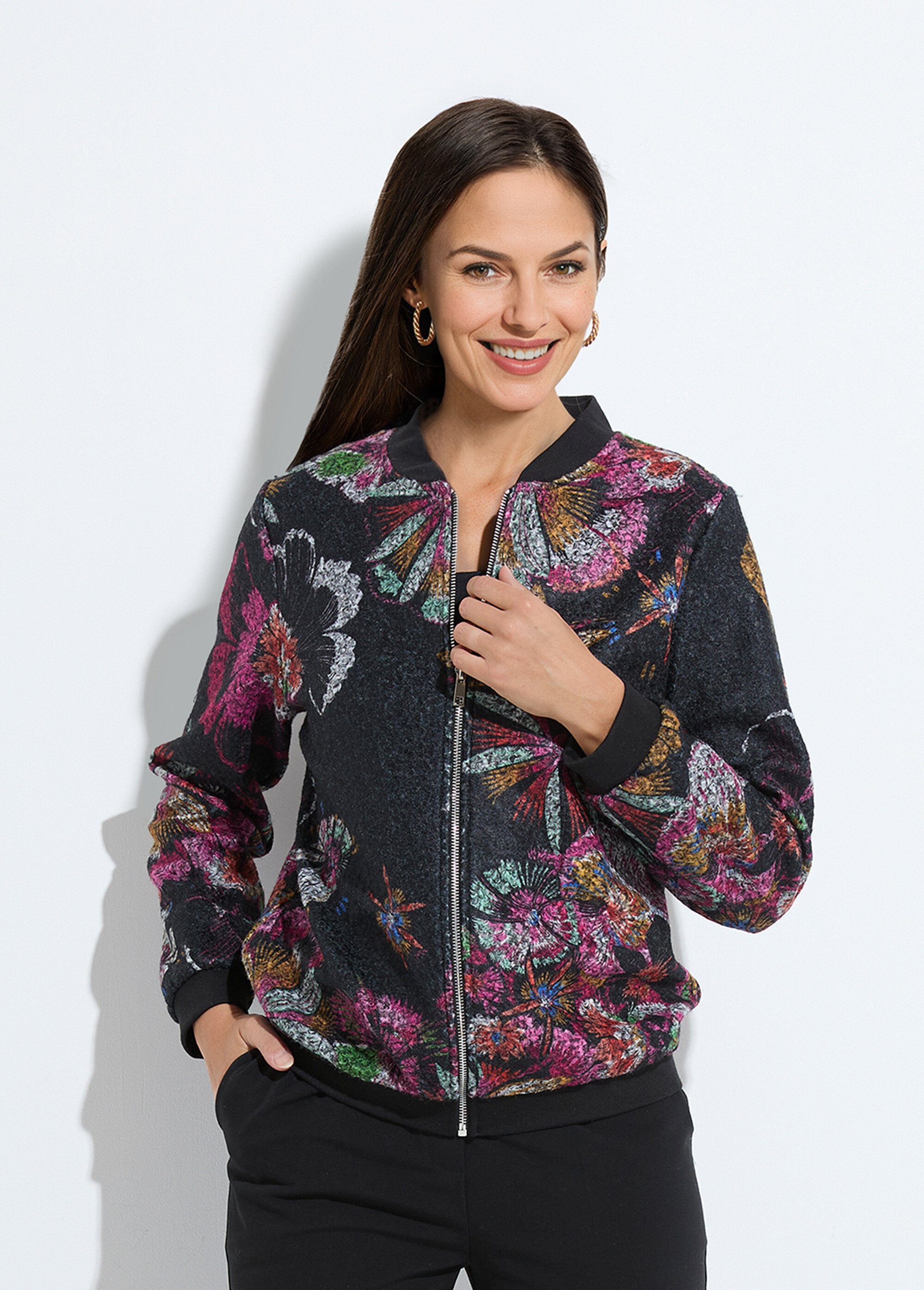 Bomber-style_jacket_in_printed_terry_fabric_Black_and_pink_FA1_slim