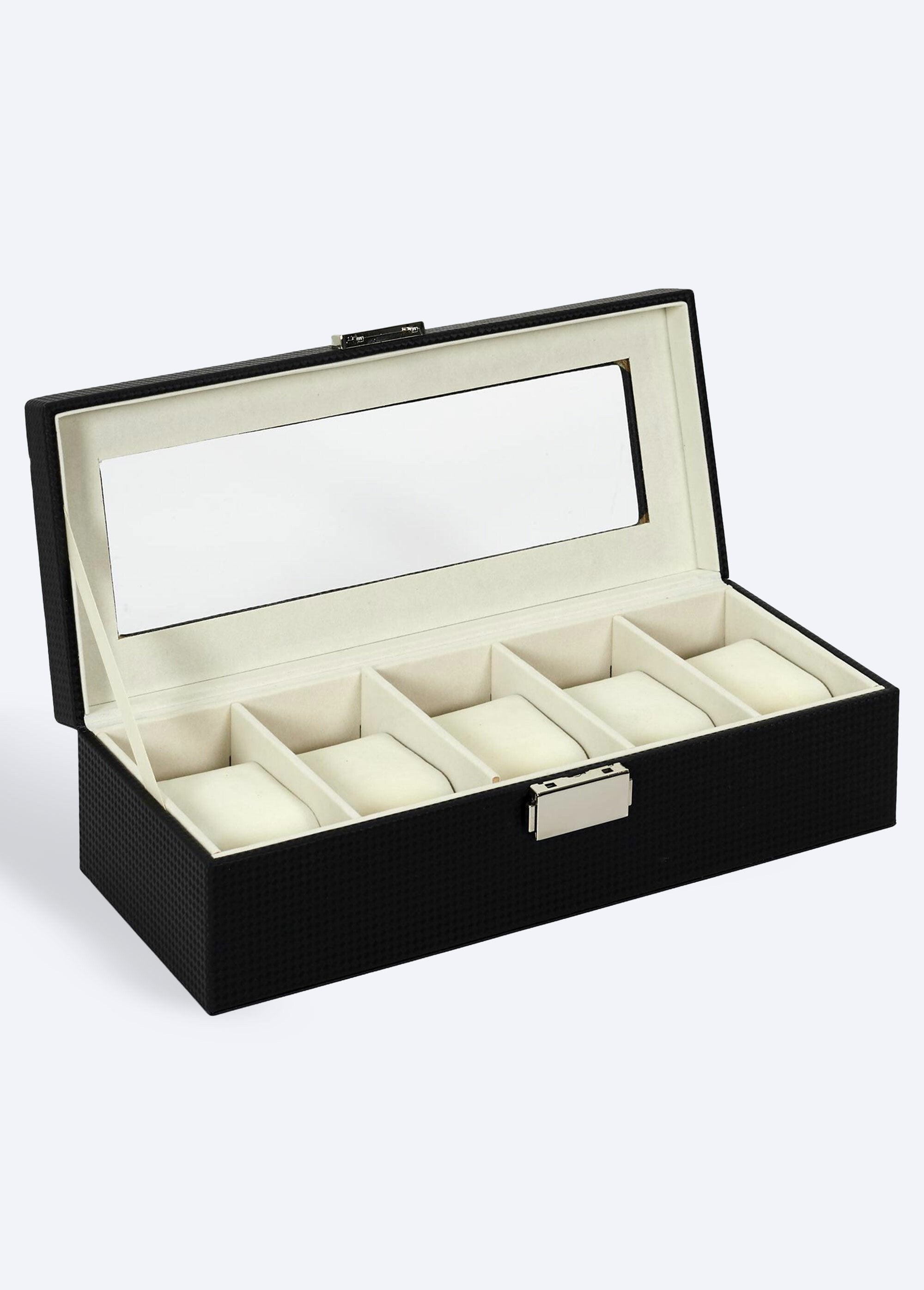Faux_leather_storage_box_for_5_watches_Black_FA1_slim