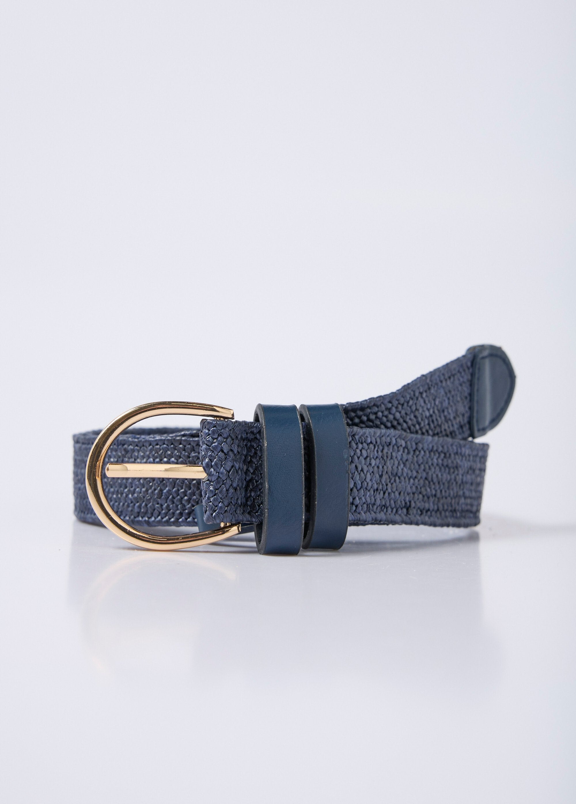 Elastic_belt_with_straw_look,_metal_buckle_Marine_FA1_slim