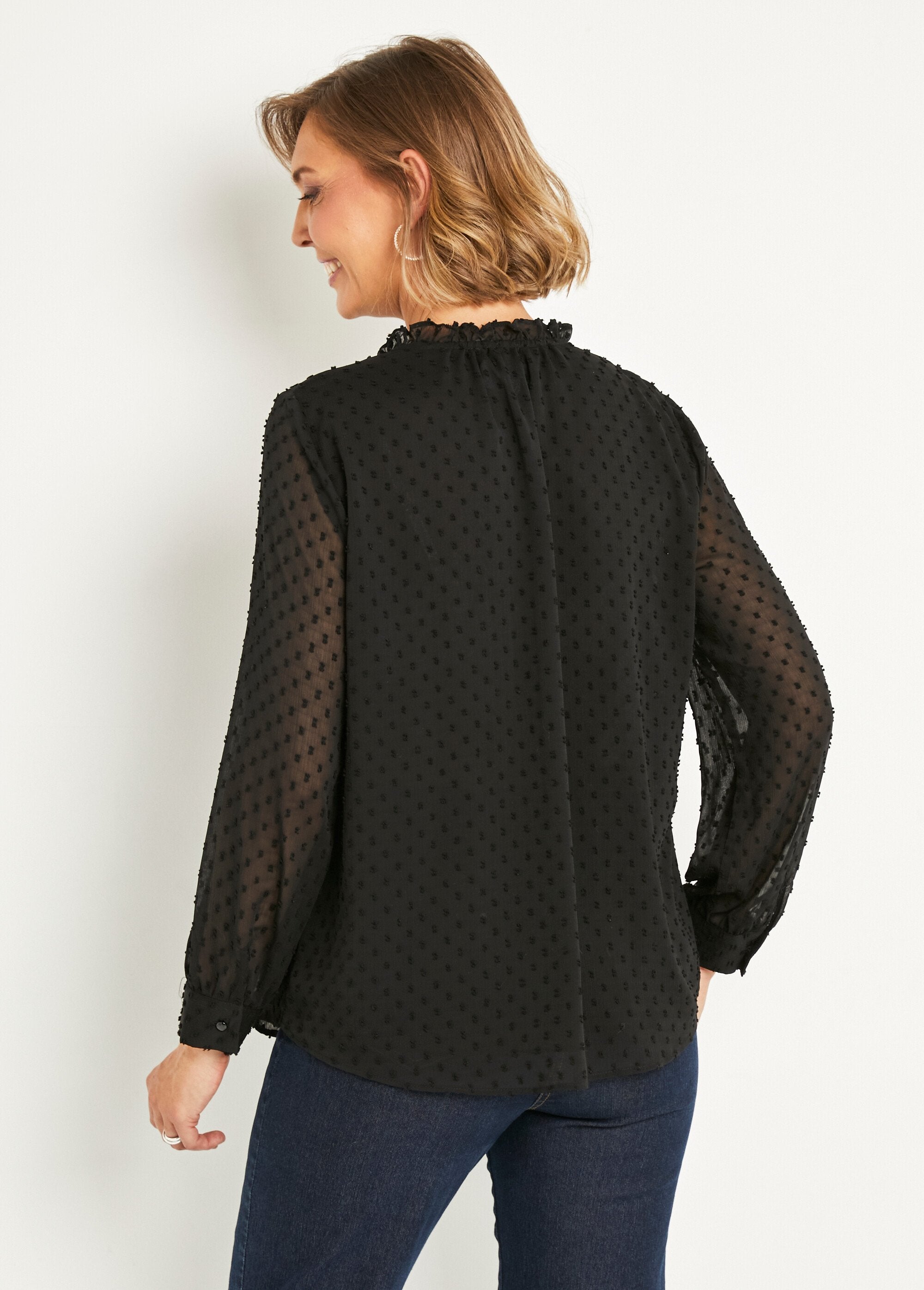 Plain_plumetis_voile_buttoned_blouse_Black_DO1_slim