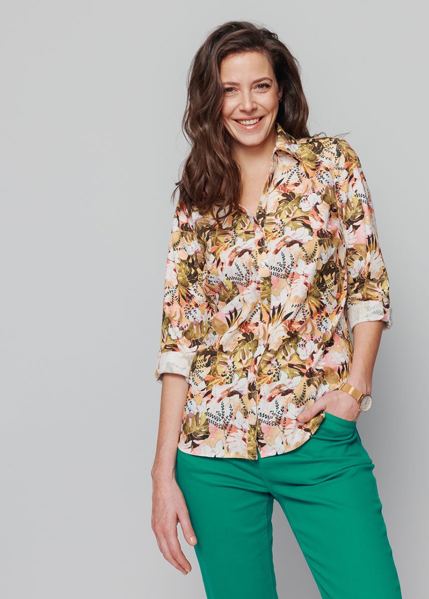 Printed_blouse_with_3/4_roll-up_sleeves_Multicolor_FA1_slim