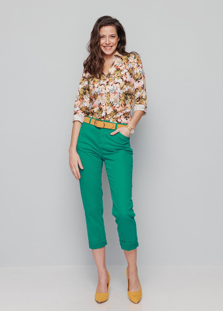 Printed_blouse_with_3/4_roll-up_sleeves_Multicolor_SF1_slim