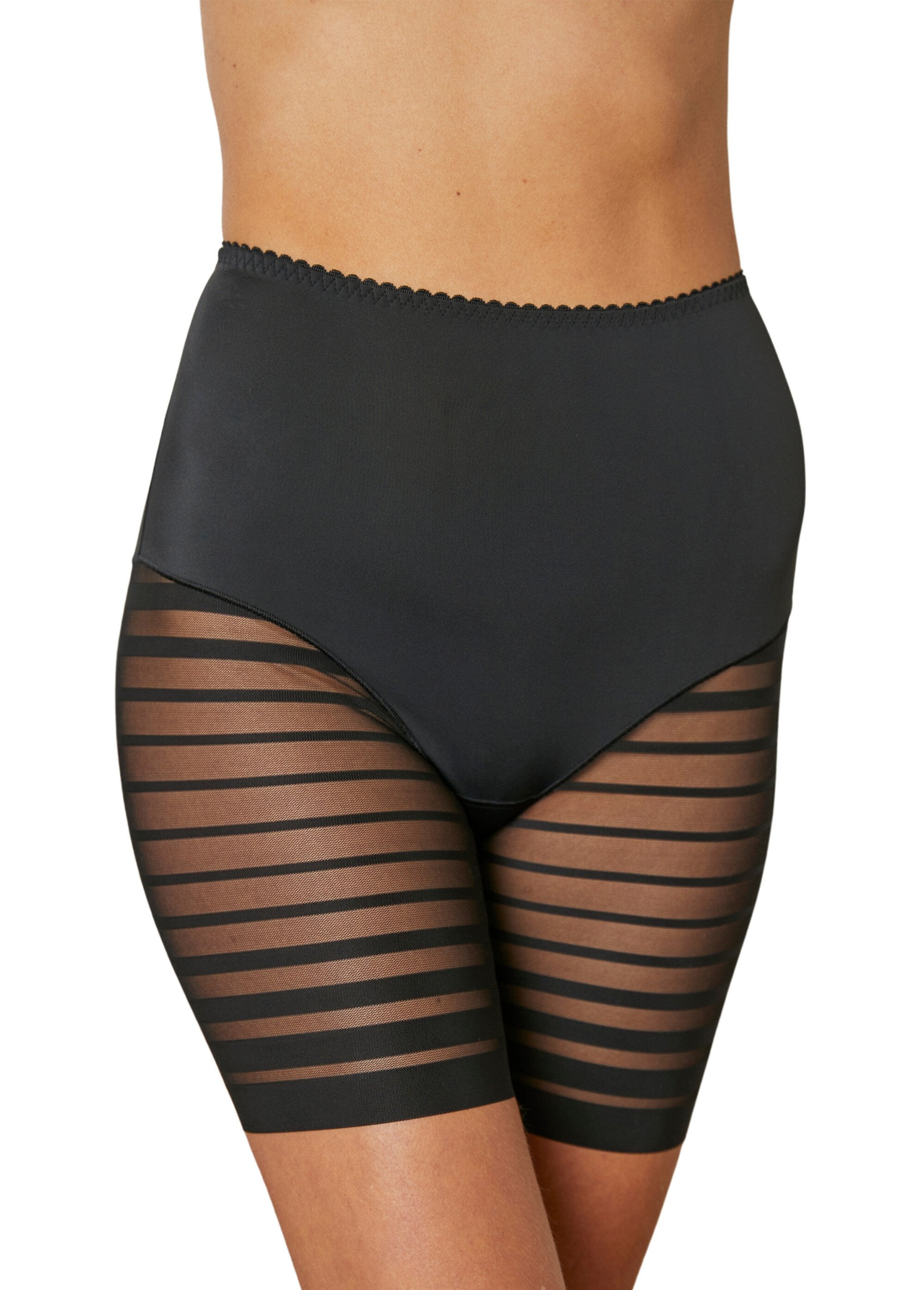 High-waisted_stretch_shorty_panties_with_striped_tulle_effect_Black_FA1_slim