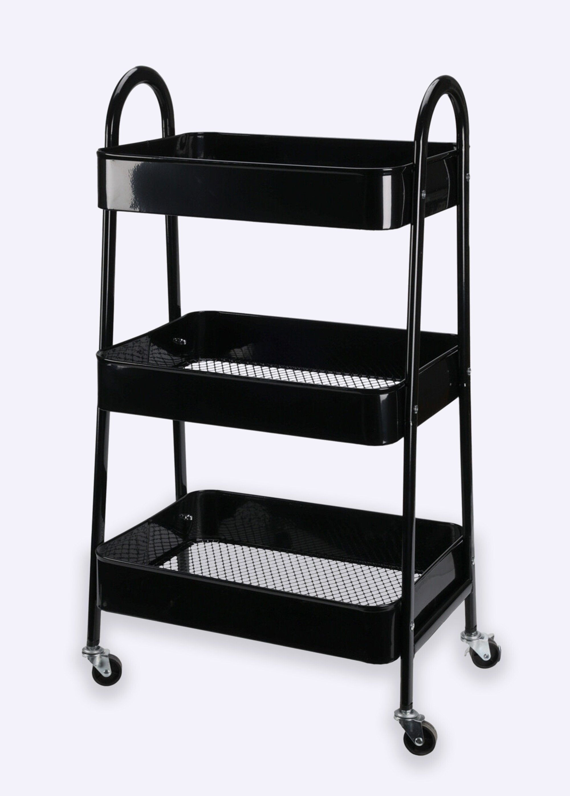 Dark_metal_trolley_on_wheels,_3_levels_Black_FA1_slim