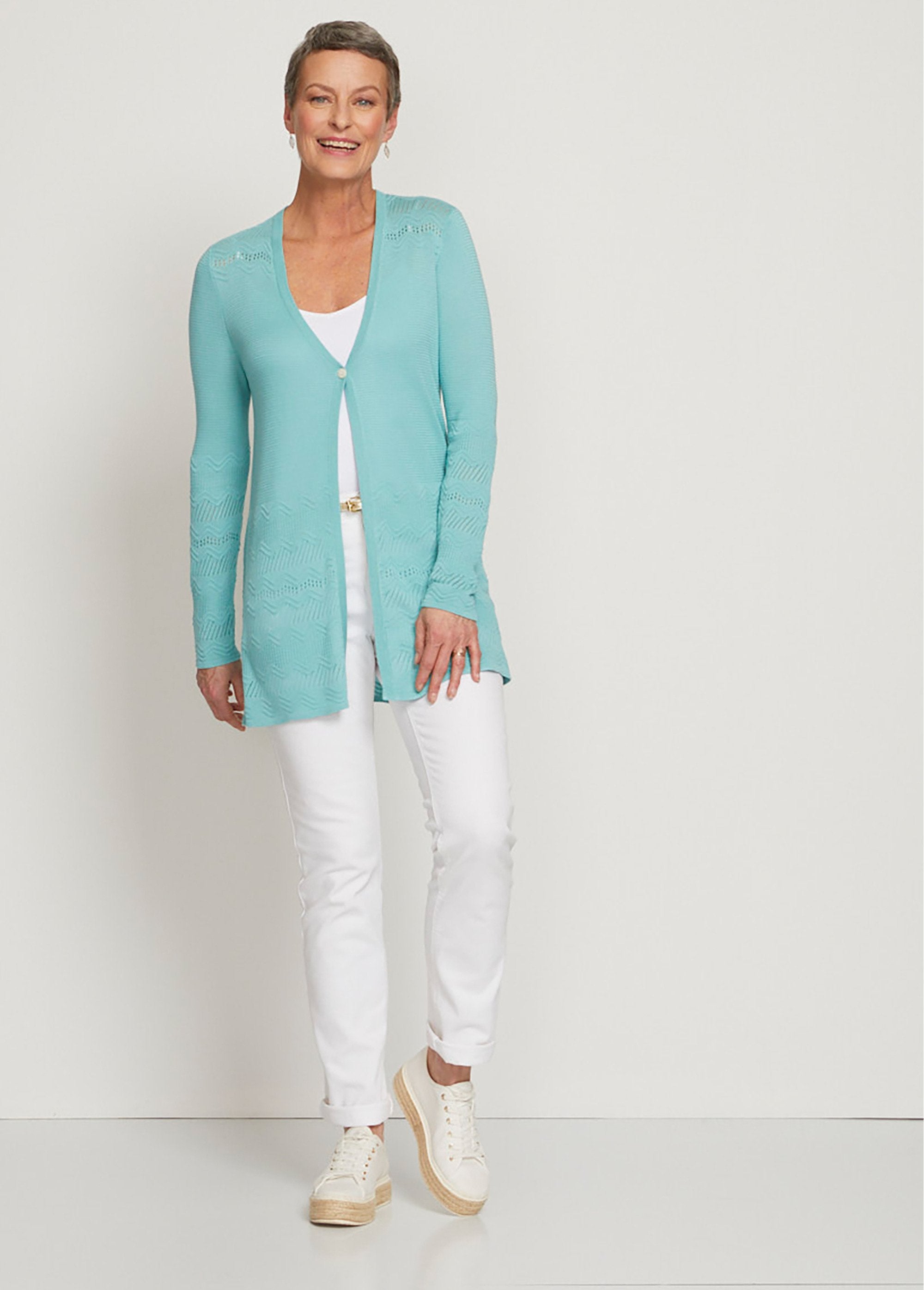 Gilet_mi-long_1_bouton_maille_fantaisie_Aqua_SF1_slim