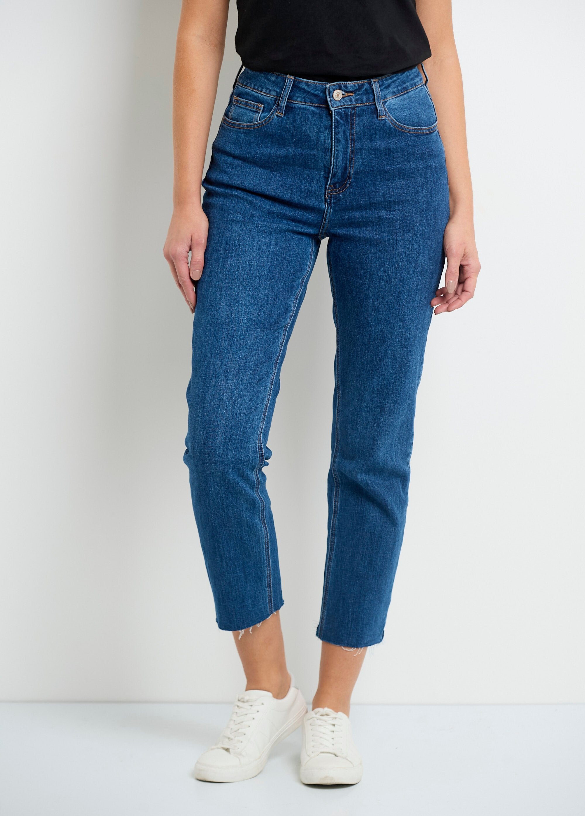 5-pocket_jeans,_7/8_length,_frayed_hem_Stone_FA1_slim