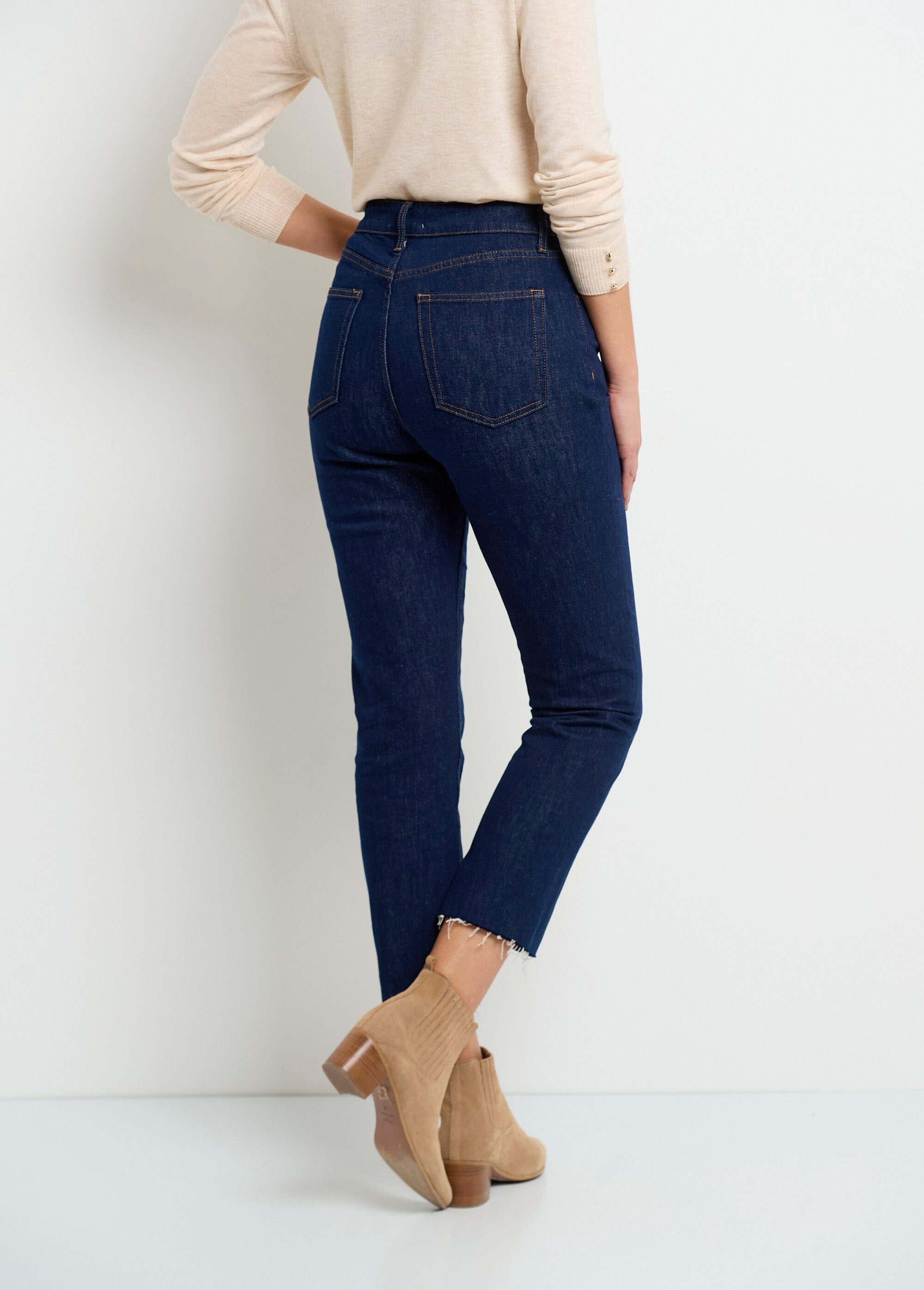 5-pocket_jeans,_7/8_length,_frayed_hem_Raw_DO1_slim