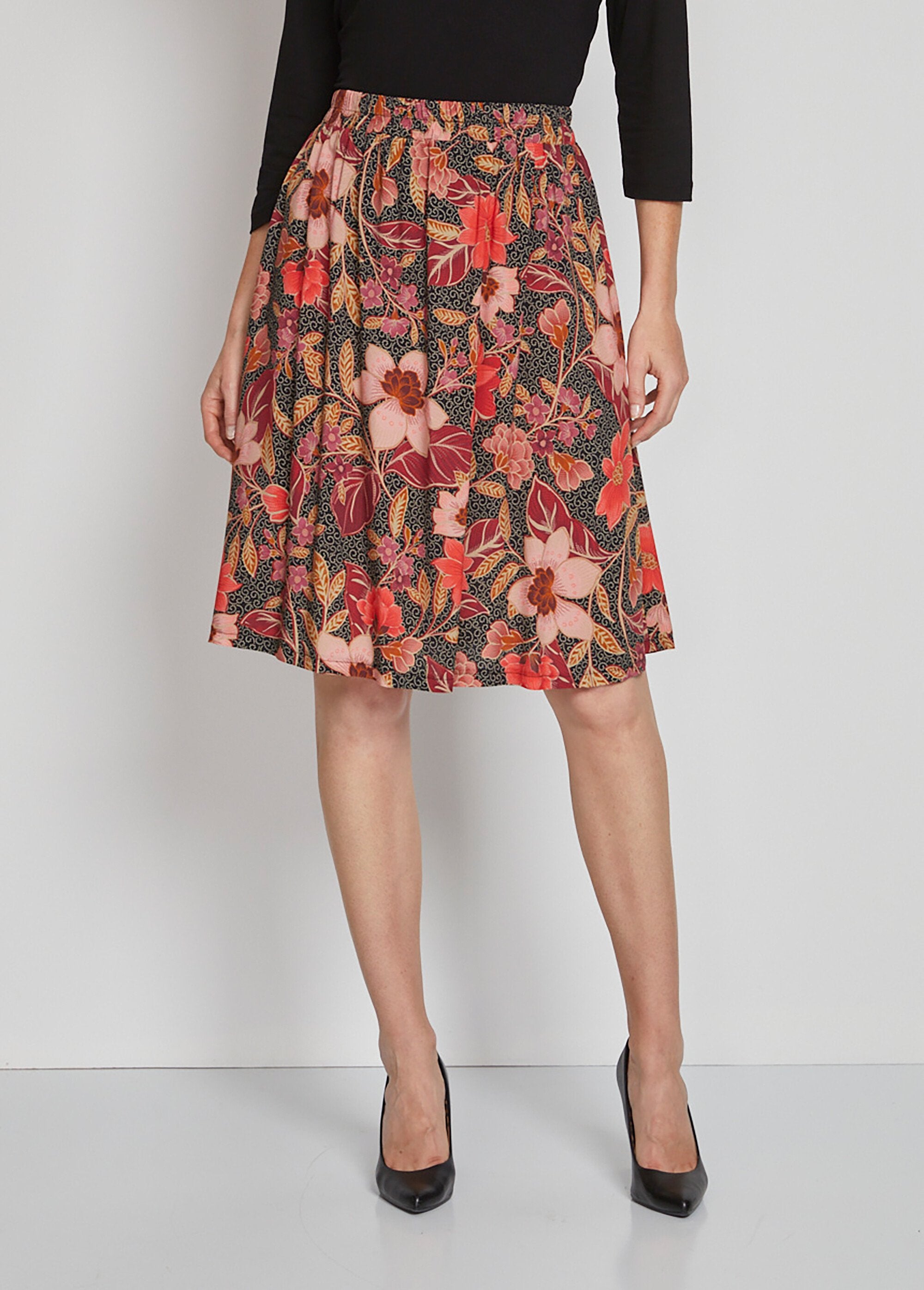 Short_flared_floral_print_skirt_Coral_print_FA1_slim