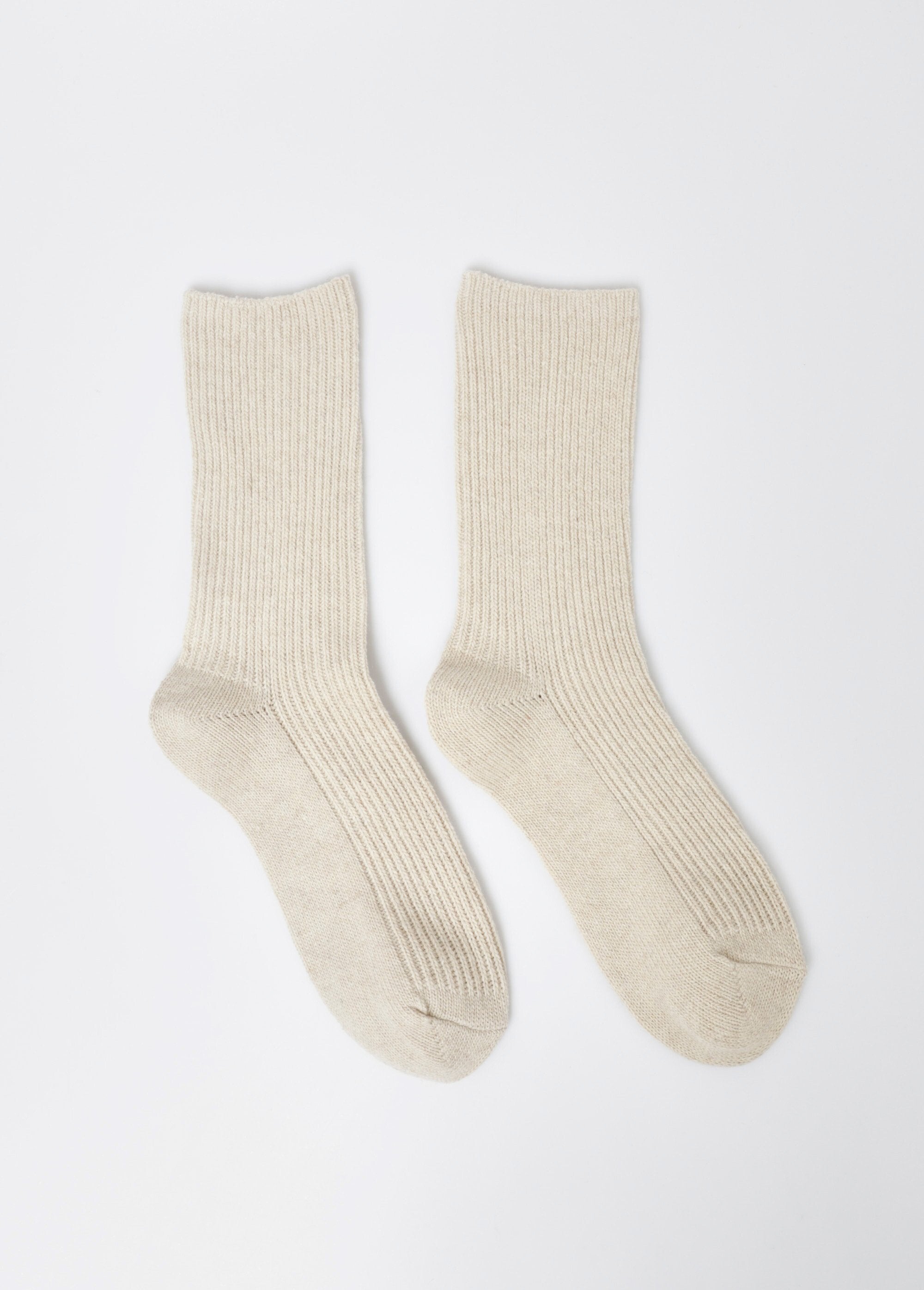 Paire_de_Chaussettes_laine,_fines_côtes_Beige_FA1_slim