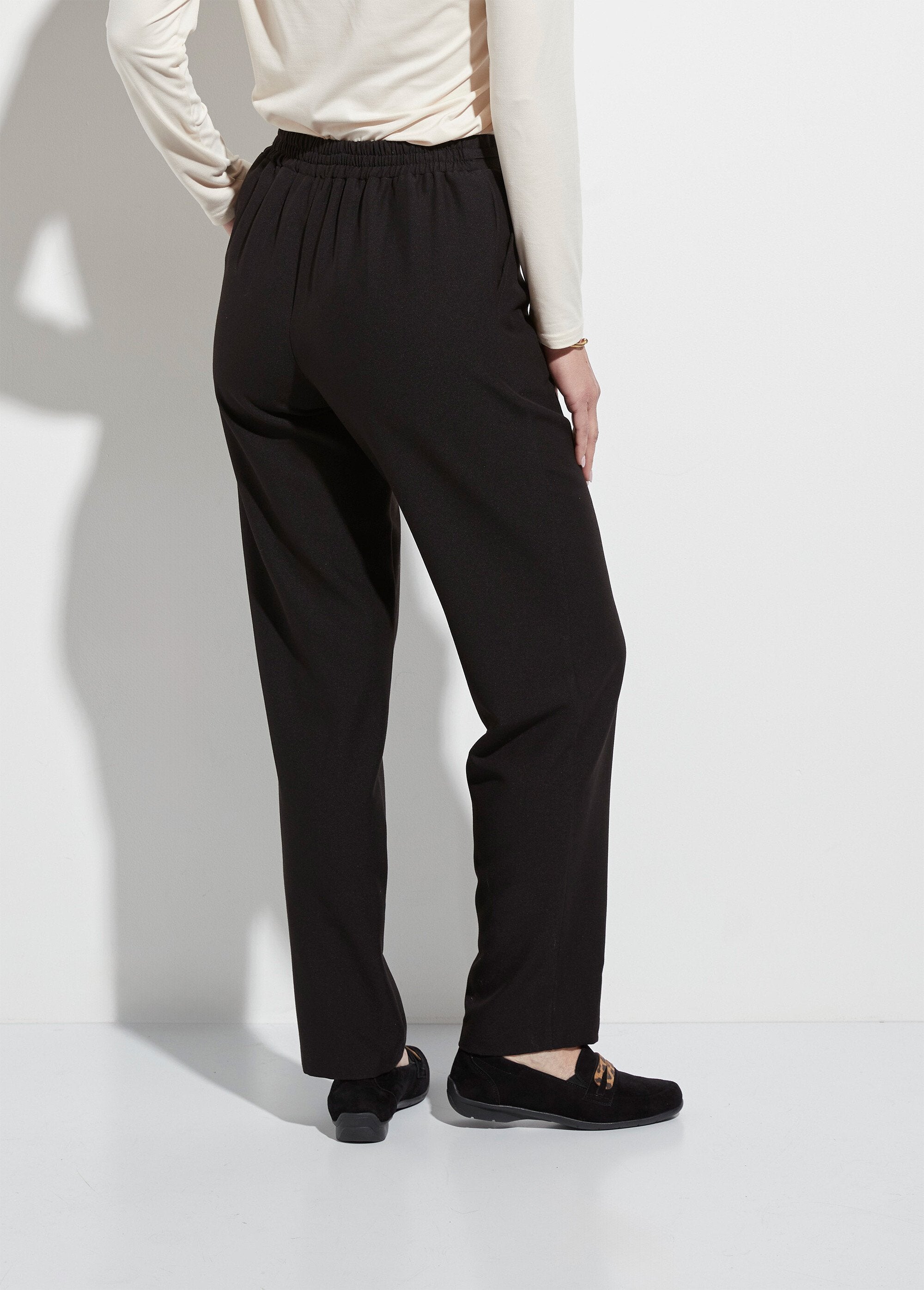 Pantalon_droit_lien_à_la_taille_3/4_élastiquée_Noir_DO1_slim