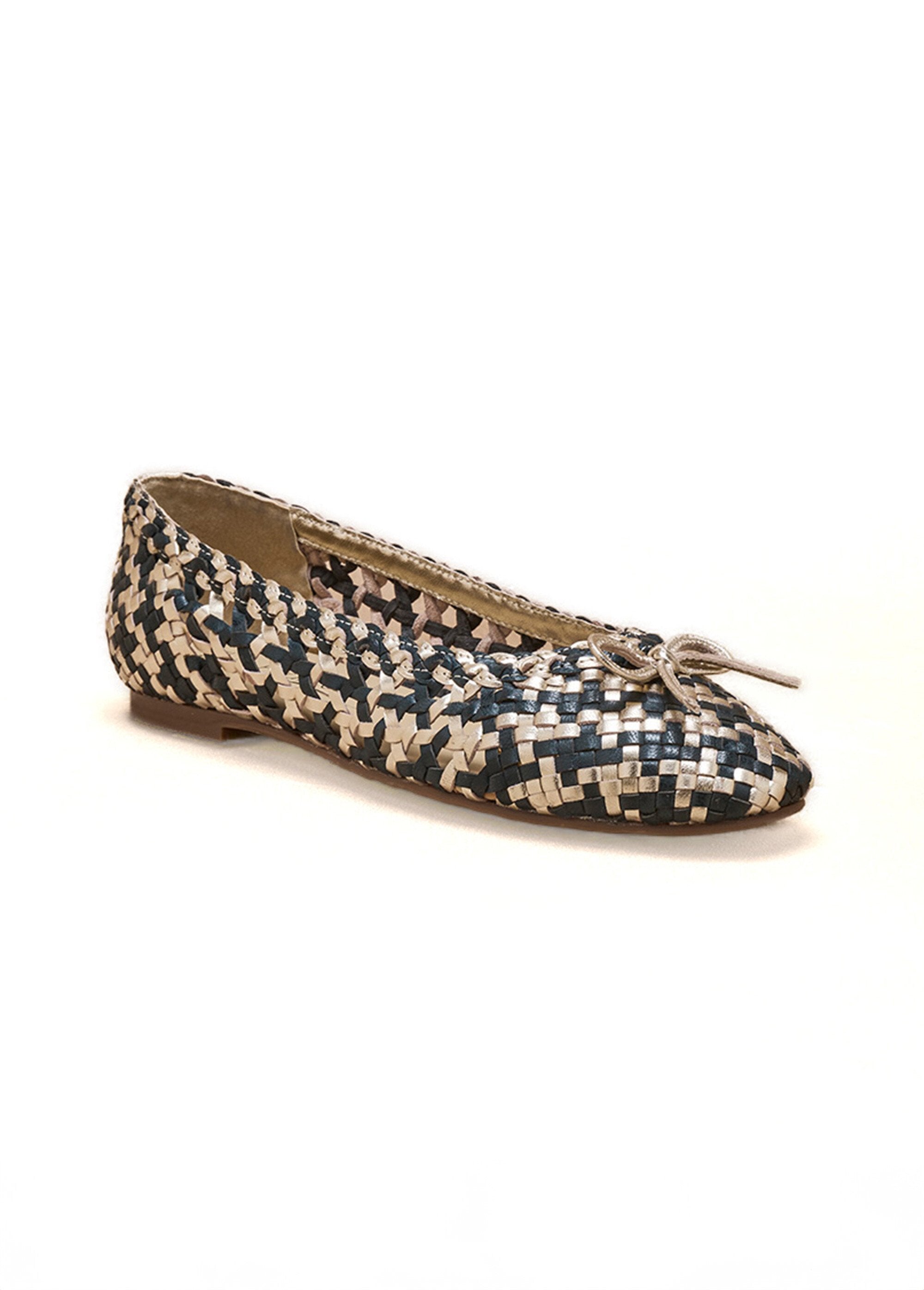 Comfort_width_braided_leather_ballerinas_Navy_and_gold_FA1_slim