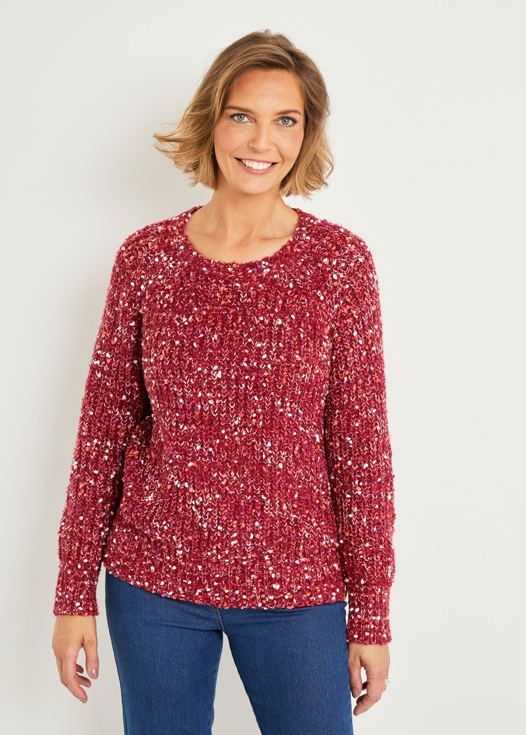 Warm_round_neck_sweater_with_fancy_pearl_knit_Raspberry_FA1_slim