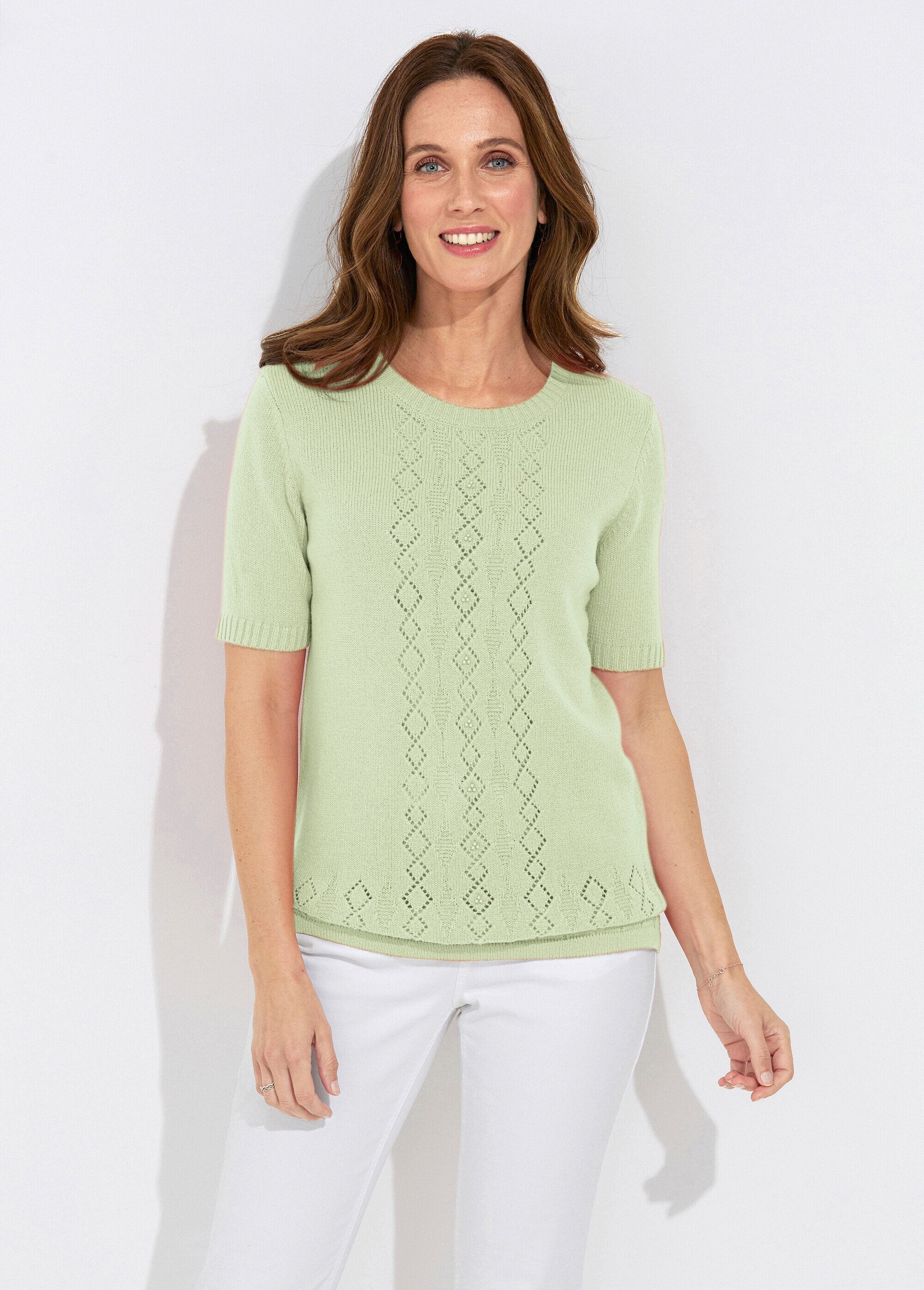 Short-sleeved_beaded_openwork_sweater_Green_FA1_slim