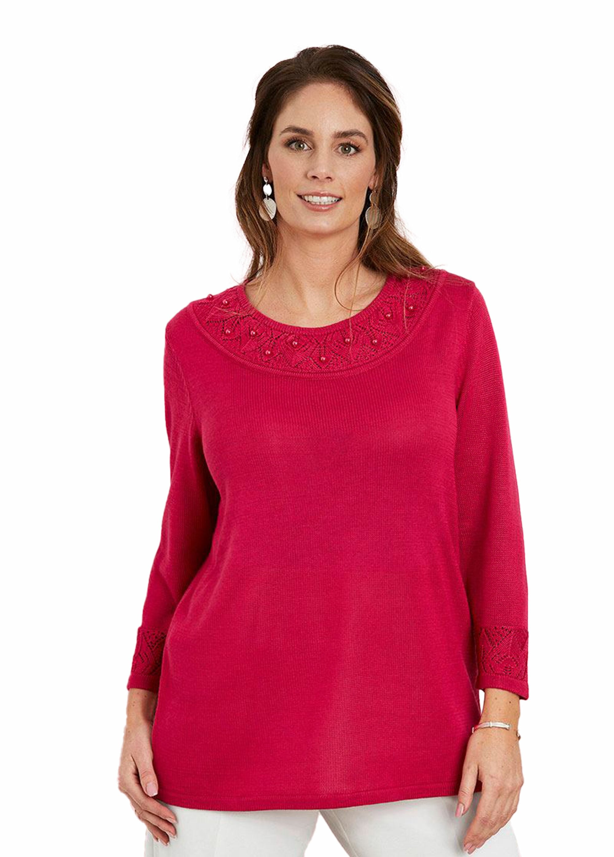 Shiny_knit_sweater_with_openwork_details_Grenadine_FA1_slim