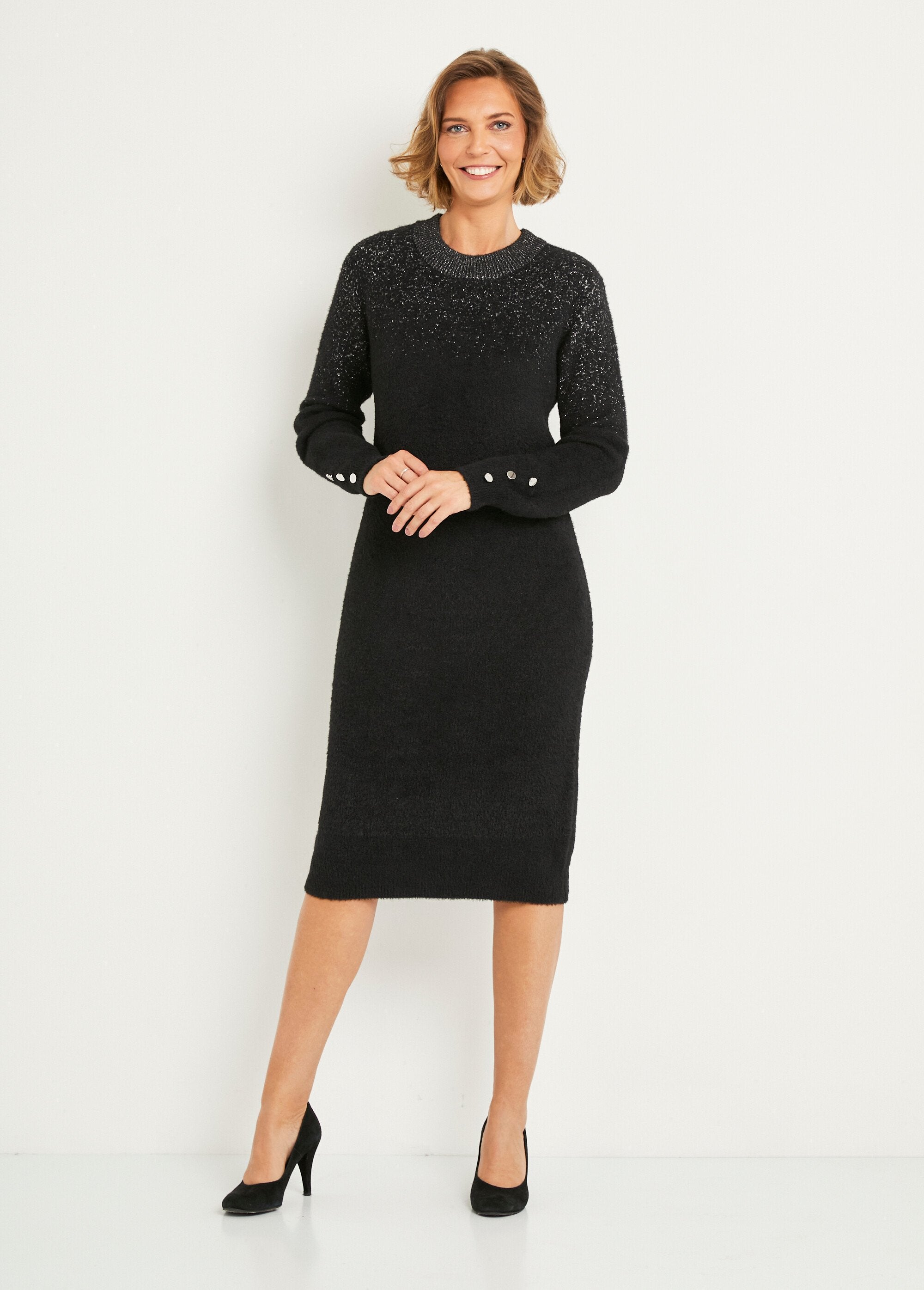 Short_shiny_hairy_knit_sweater_dress_Black_FA1_slim