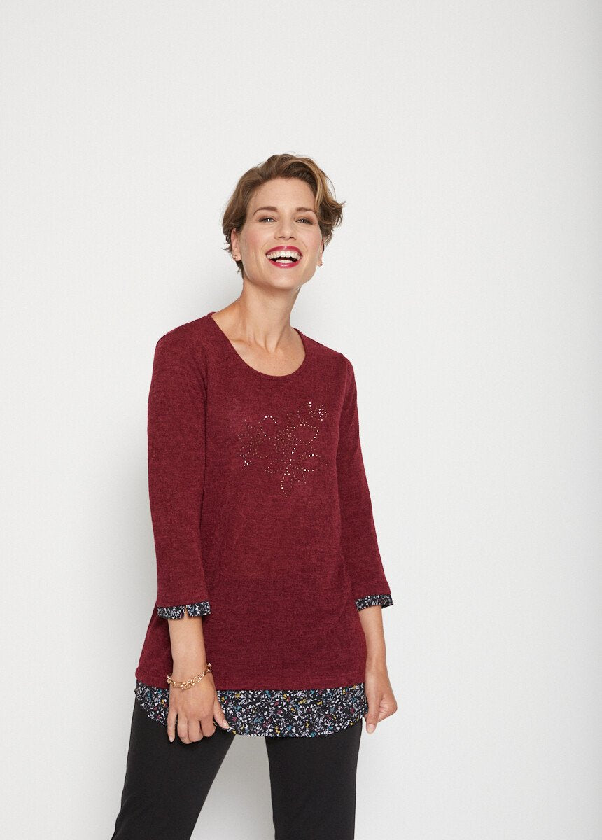 2_in_1_fancy_long_effect_T-shirt_Bordeaux_FA1_slim