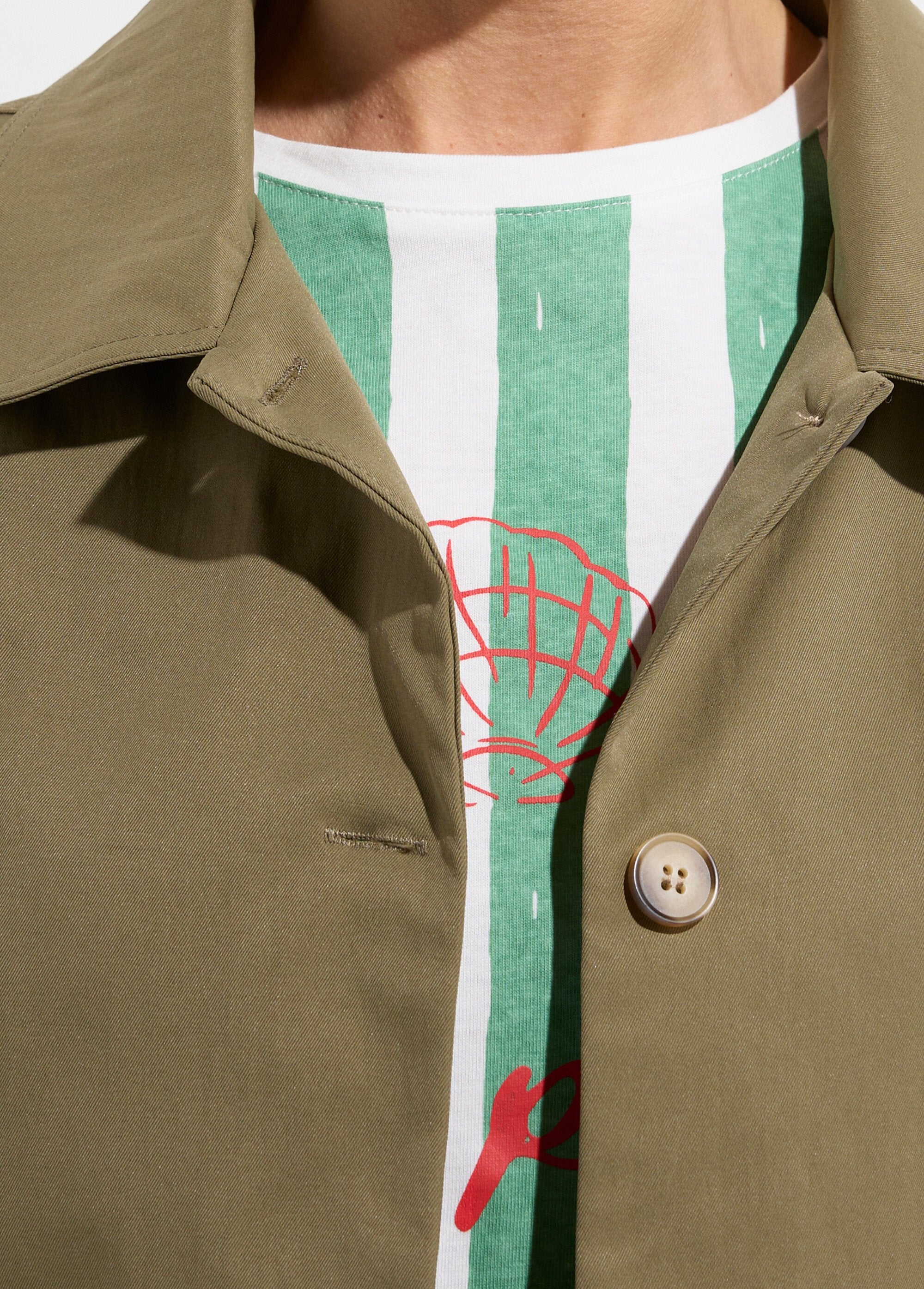 Veste_boite_en_coton,_avec_col_claudine_Kaki_DE1_slim